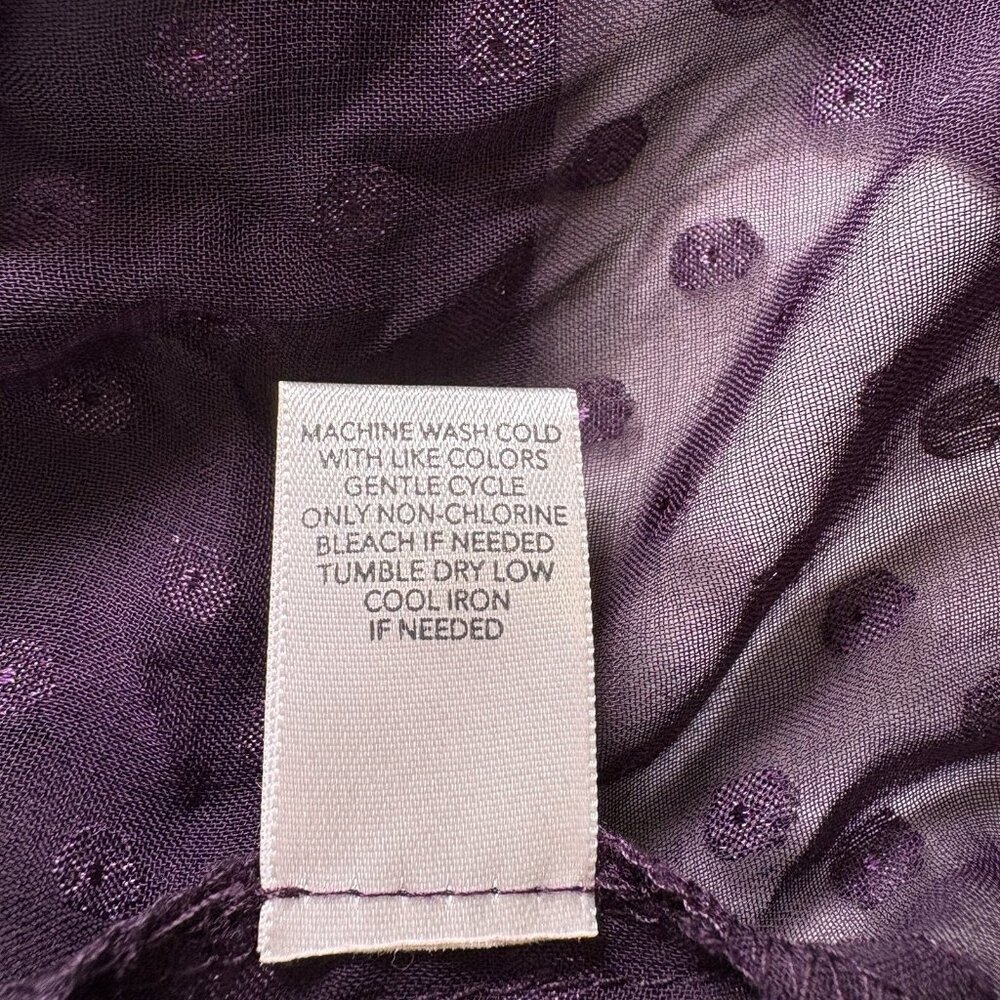 CJ Banks Womens Blouse Size 1X Purple‎ Lace Sheer Boho Fairy Whimsigoth - Picture 8 of 12